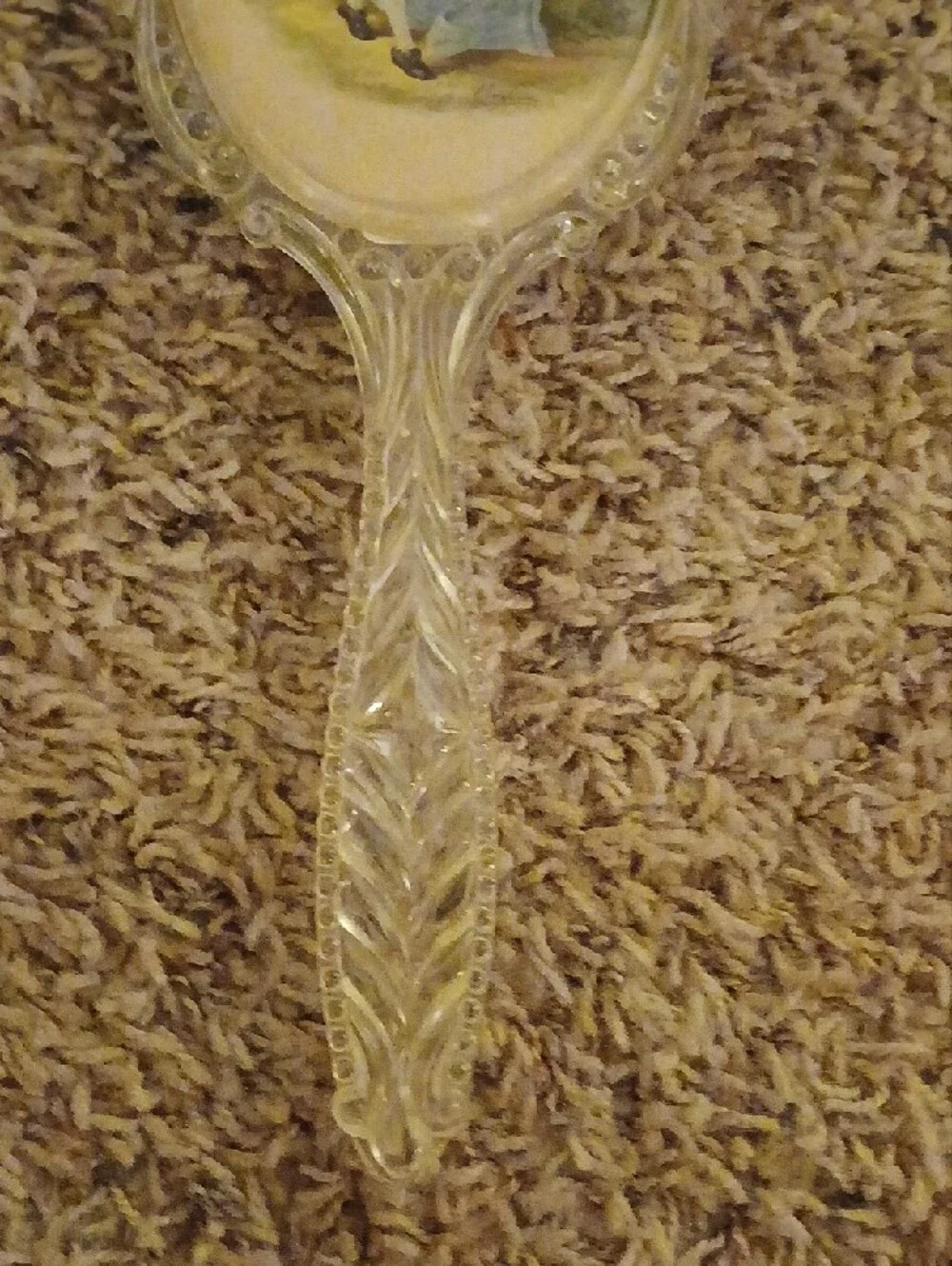 Classic Clear Hair Brush with Pink and Blue Accents